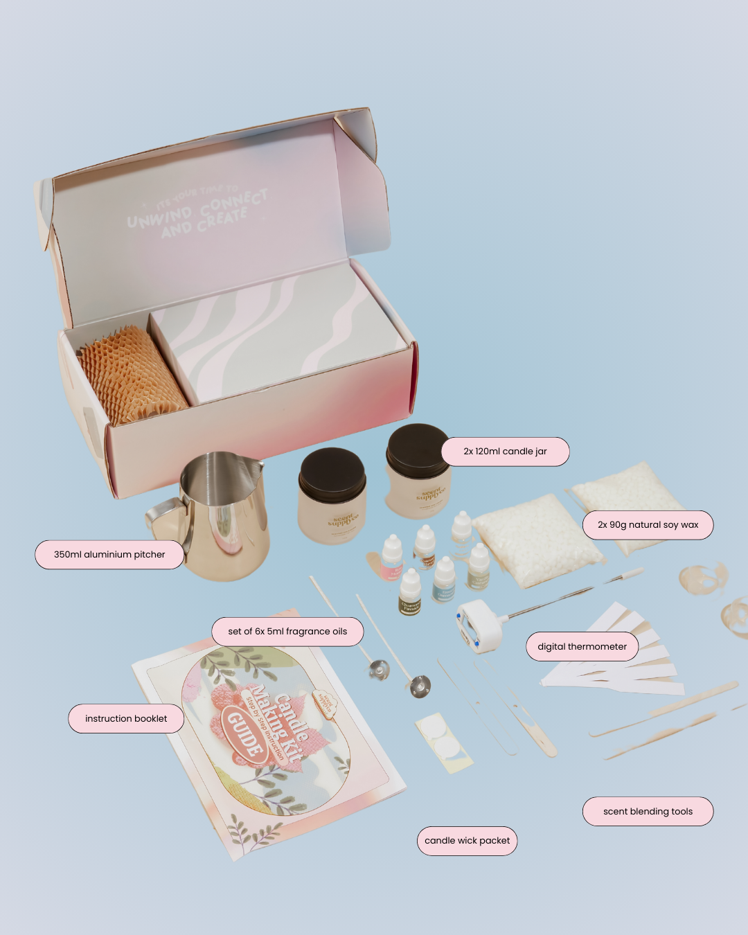 DIY Soy Candle Making Kit (Fresh & Clean Scent Set)